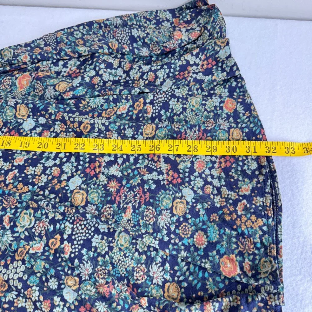 PERUVIAN CONNECTION Pima Cotton & Modal Blue Floral Midi Dress